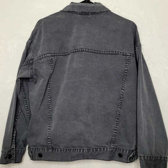 Free People Oversized Distressed Denim Trucker Jacket Size S/XS - Picture 12 of 12